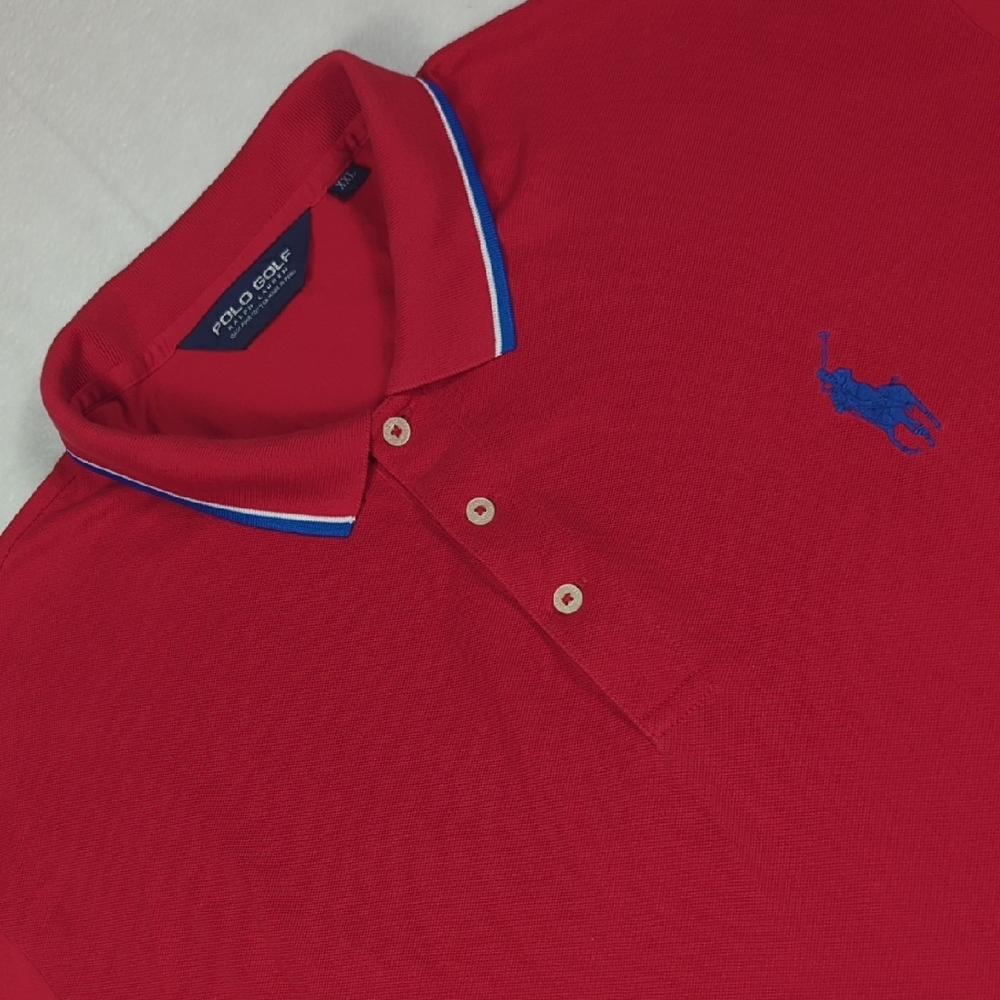 Polo Golf Ralph Lauren‎ Big Pony Mens Polo Shirt Red White & Blue Size XXL
